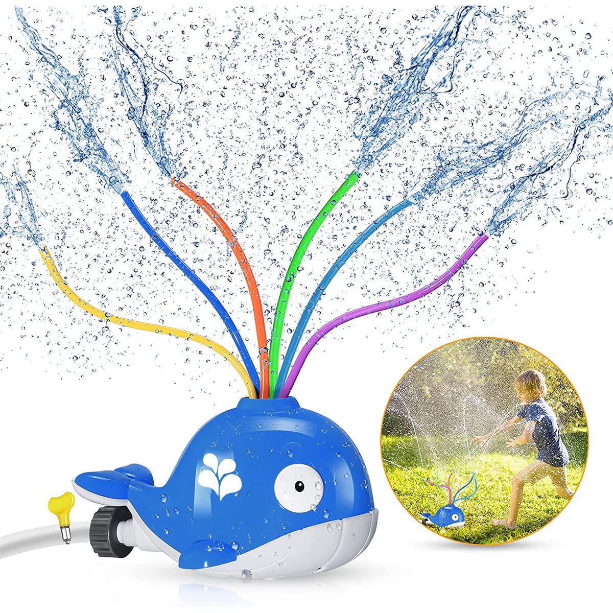 PATPAT Water Toys for Kids Blue Whale Water Sprinkler with 6 Swing Tubes, Bath Toys for Kids Fun Spray Outdoor Toys for Kids, Water Toys for Kids Bath, Kids Bath Toys Gifts for 3+ Years Old PATPAT Water Toys for Kids Blue Whale Water Sprinkler with 6 Swing Tubes, Bath Toys for Kids Fun Spray Outdoor Toys for Kids, Water Toys for Kids Bath, Kids Bath Toys Gifts for 3+ Years Old